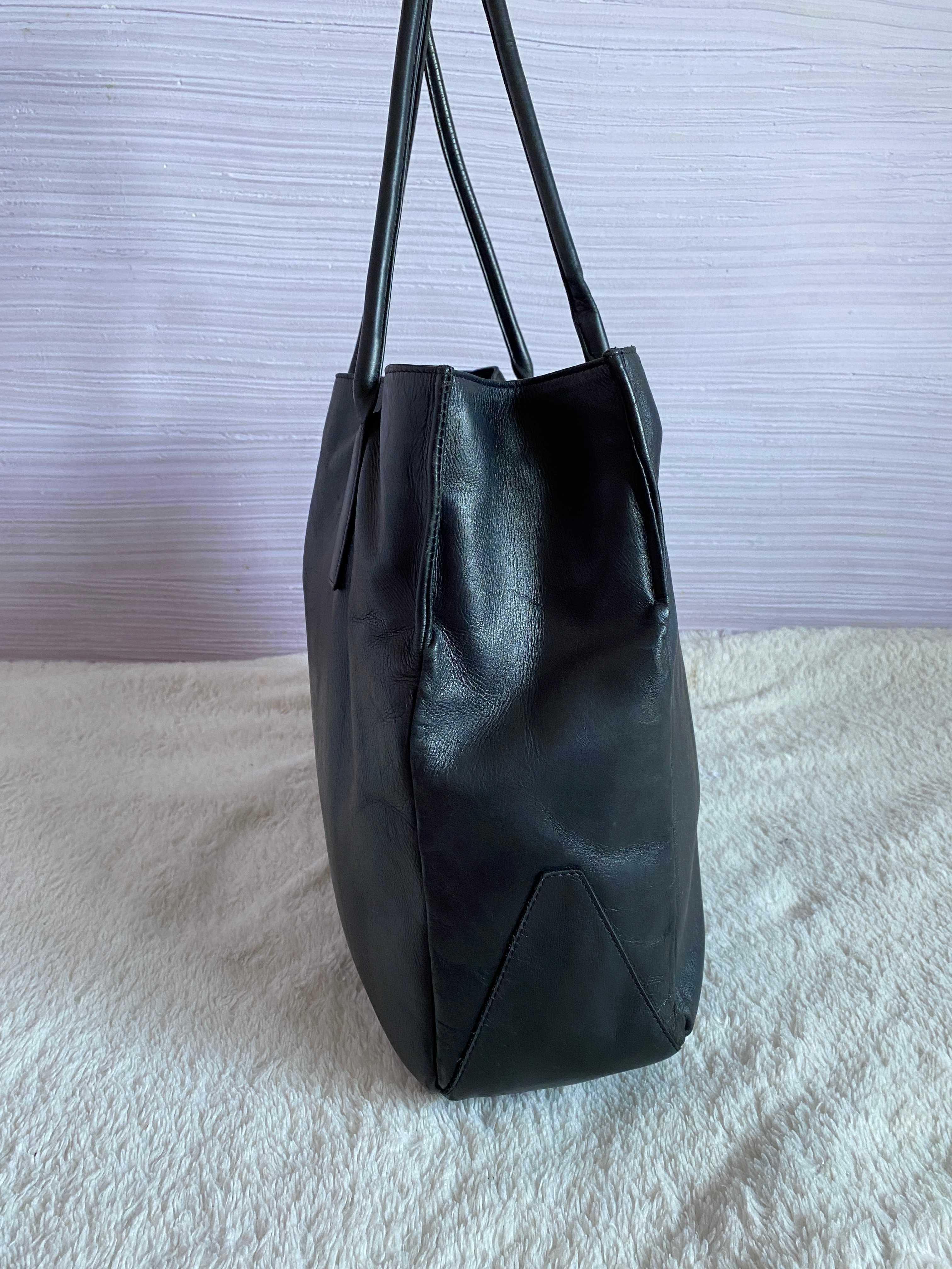 inditex group Кожаная сумка женская шоппер