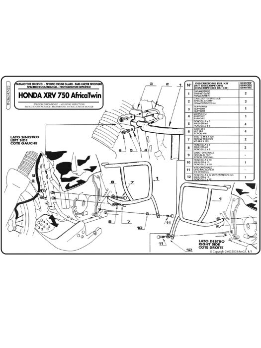 TN362 gmole Africa Twin 750 ( 90>02 ) HONDA , nowe , (Z2159R) , KN23