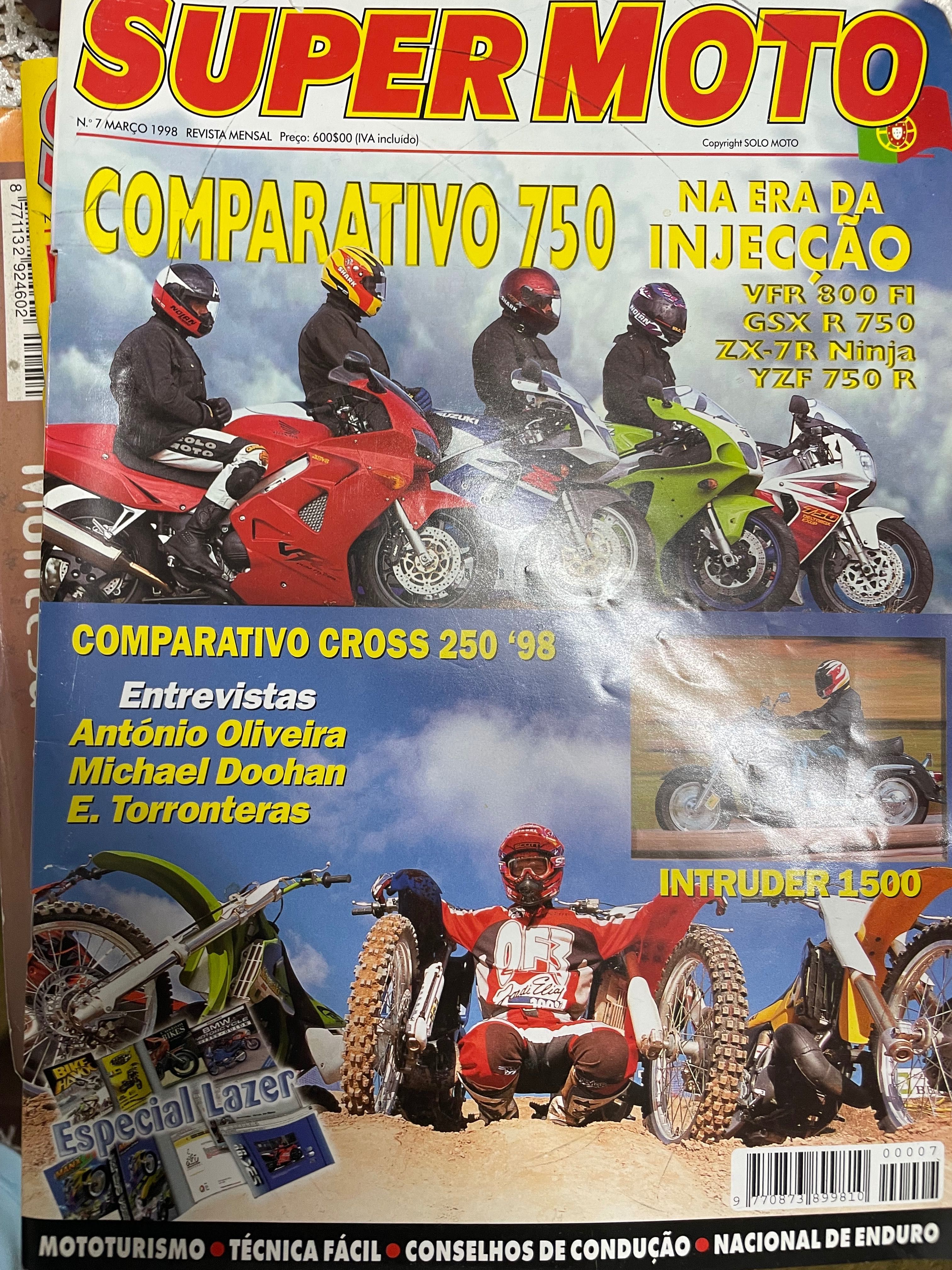 Revistas antigas motos 1995, 1996,1997, 1998