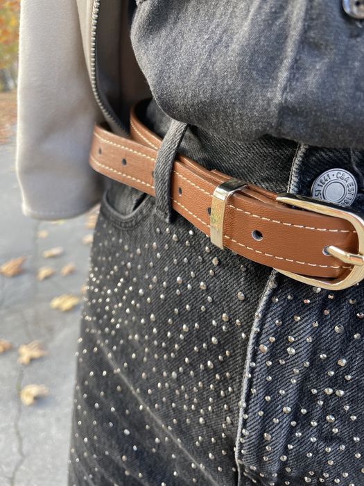 Джинсова спідниця зі стразами