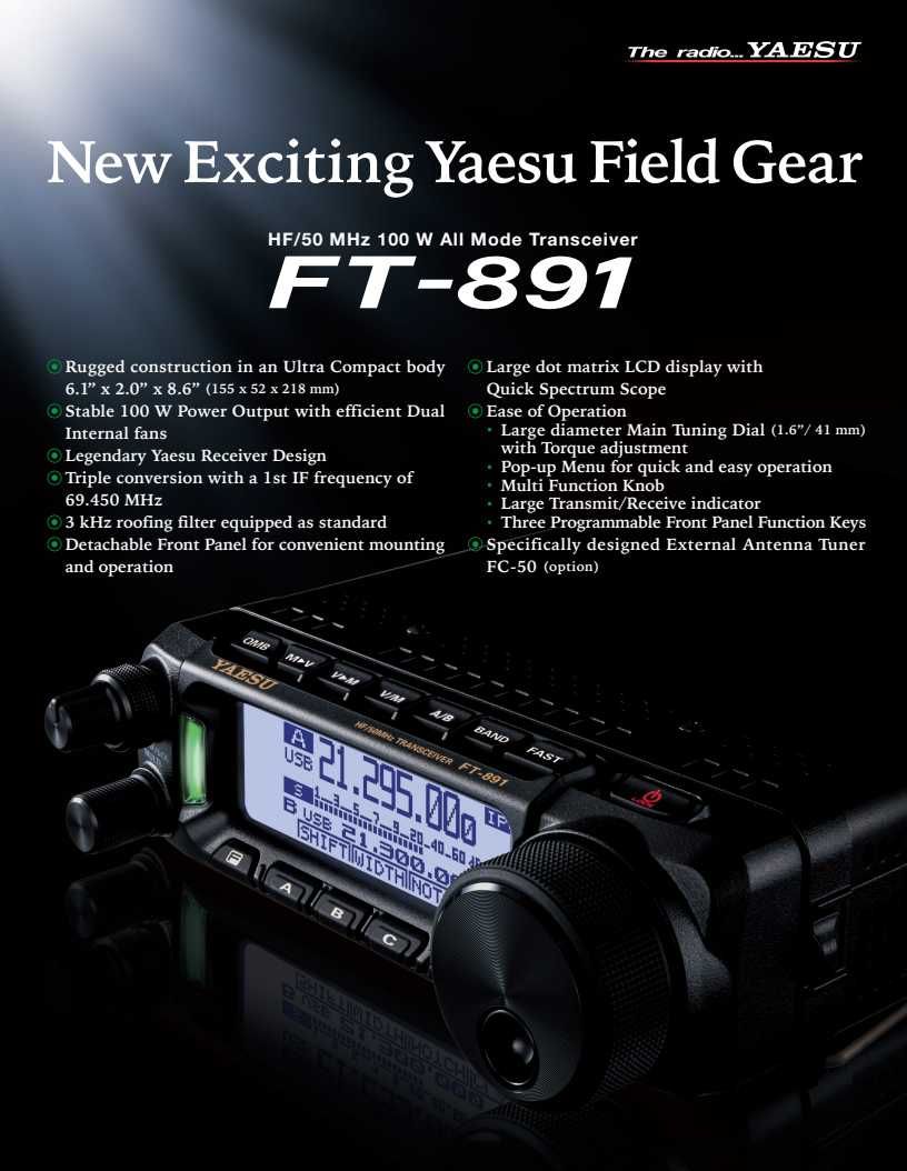 Radiostacja YAESU FT - 891 DSP, TCXO, odblokowana, JAPAN