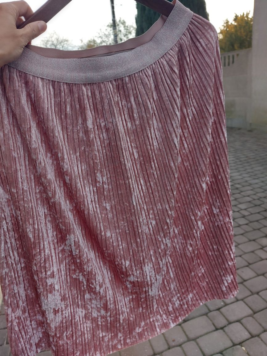 Spódnica aksamitna plisowana Sinsay rozmiar M/L