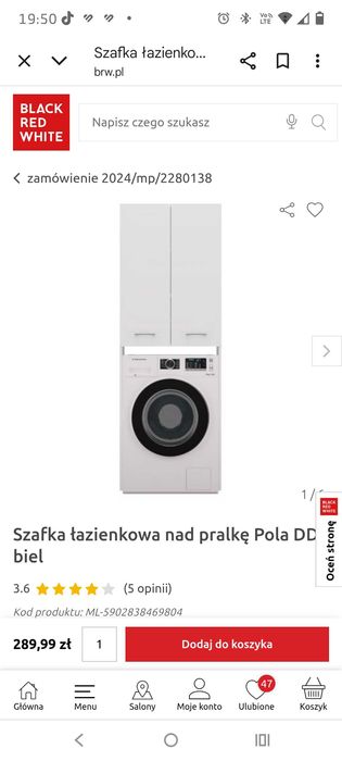 Szafka nad pralkę Black Red White