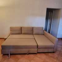 Sofa cama beje em L