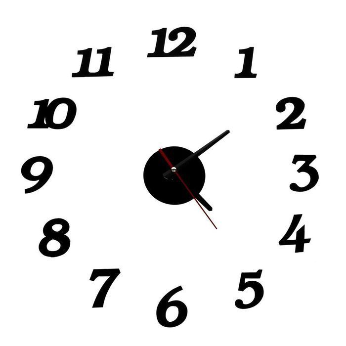 Zegar ścienny najlejany czarny 12 godzin nowoczesny