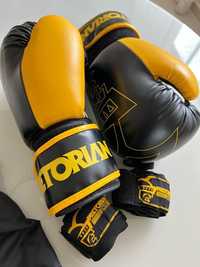 Luva Boxe/Muay Thai Pretorian Core Preto com Amarelo kit