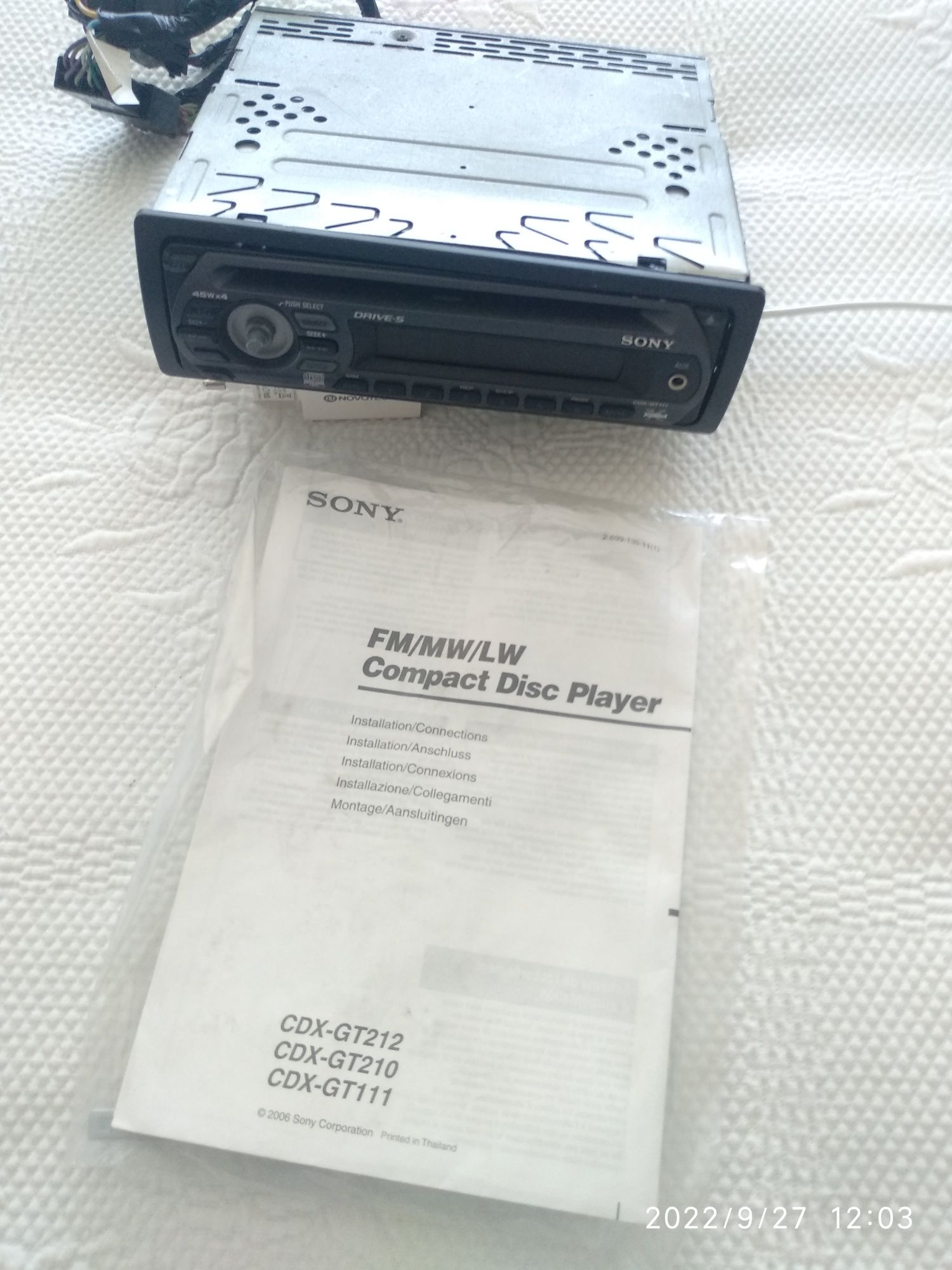 Rádio automóvel Sony CDX Gt 111