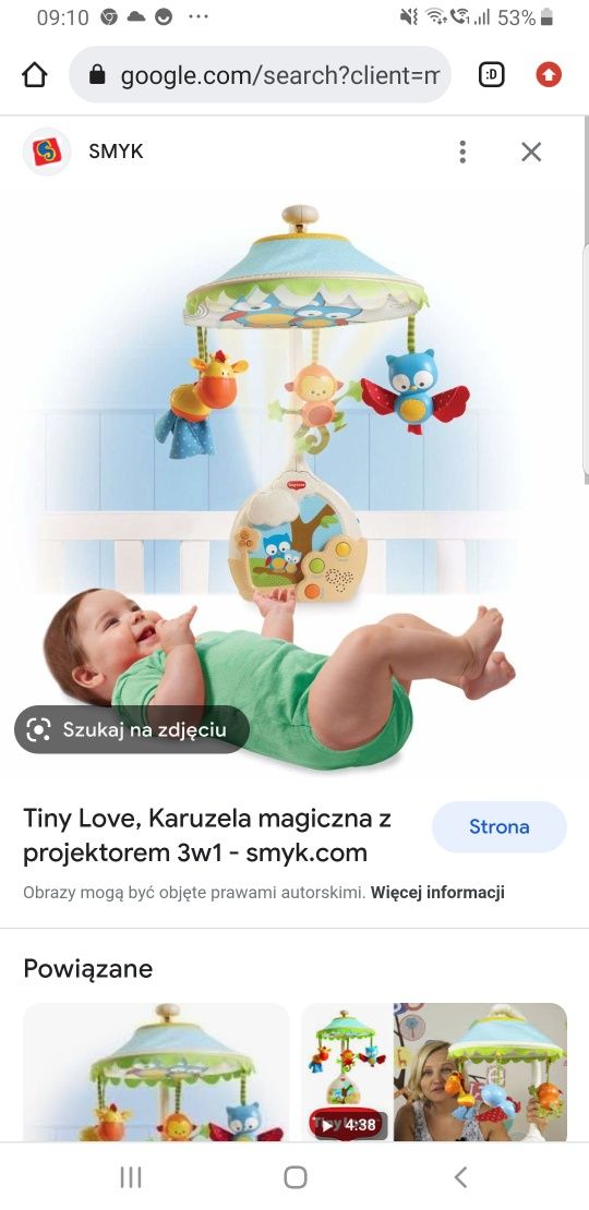 Karuzela z projektorem tiny love