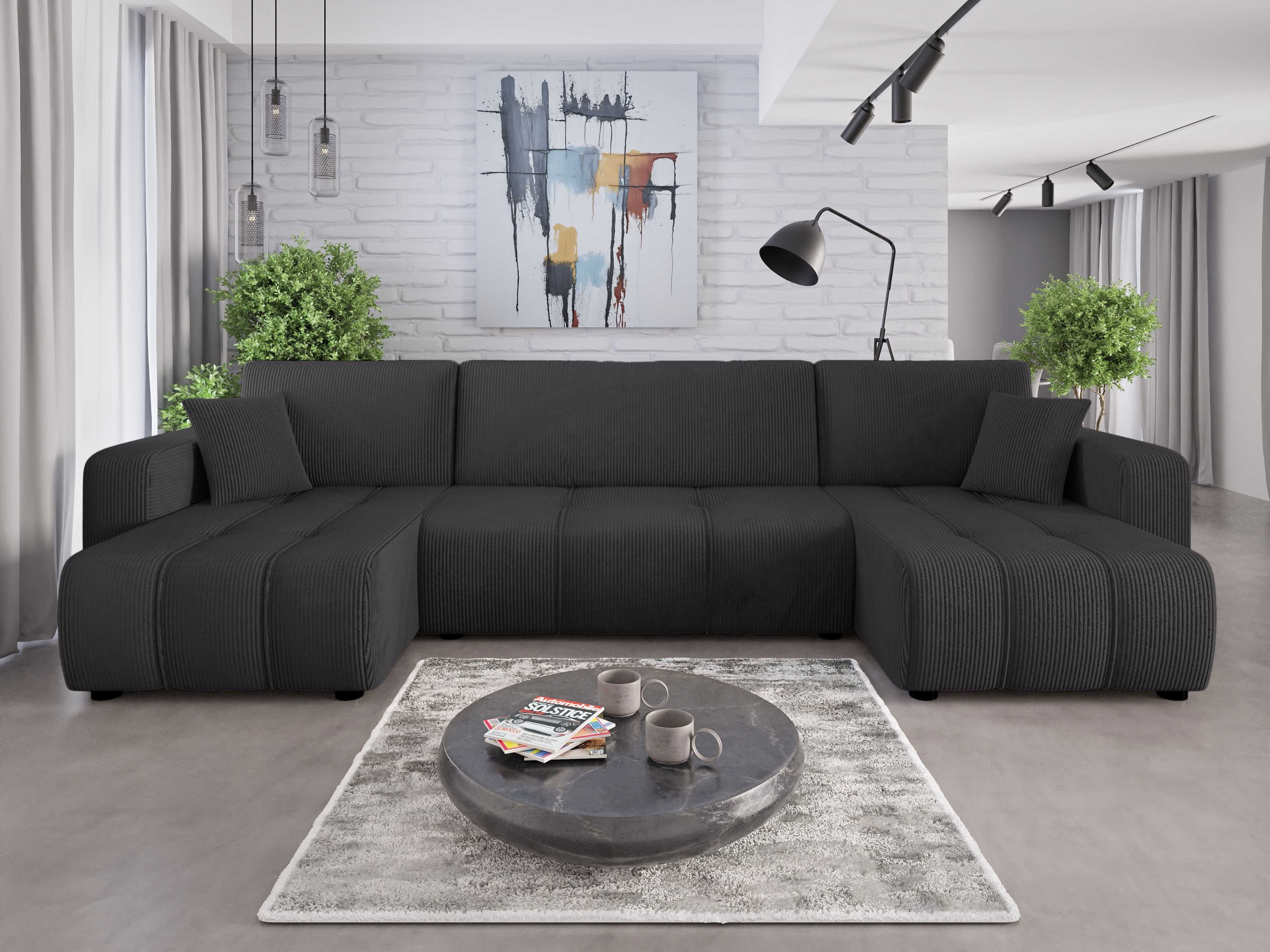 Narożnik Sofa Alice U funkcja spania pojemnik Poso 5 sprezyna falista