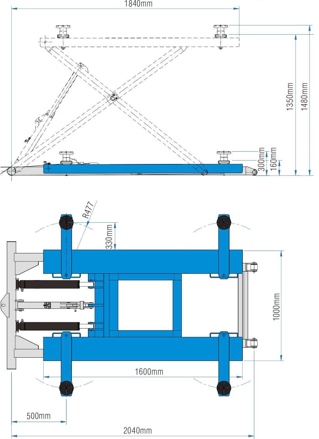 Podnośnik Nożycowy Mobilny 2,8 Tony 148cm Kupczyk