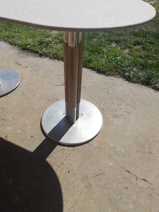 Stół balkonowy na zewnątrz konglomerat metal drewno