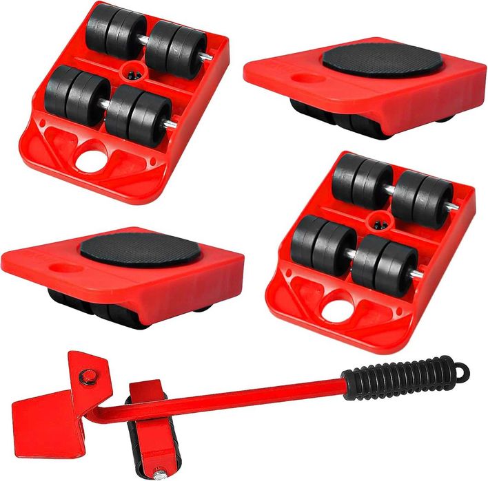 Zestaw rolek transportowych do przesuwania mebli 5 w 1,  150 kg