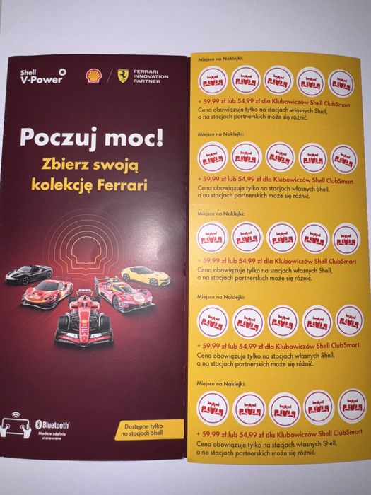 Nakljeki na zdalnie sterowane autka Ferrari Shell