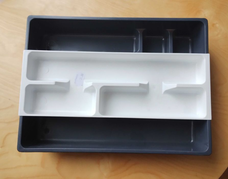 Nowy podwójny pojemnik wkład kuchenny na sztućce organizer do szuflady