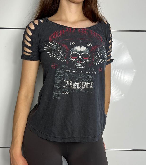 Koszulka Rock Rebel Affliction Skull Koszulka