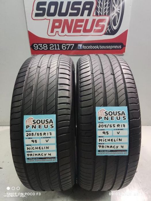 2 pneus semi novos 205-55r17 michelin - oferta dos portes 100 euros
