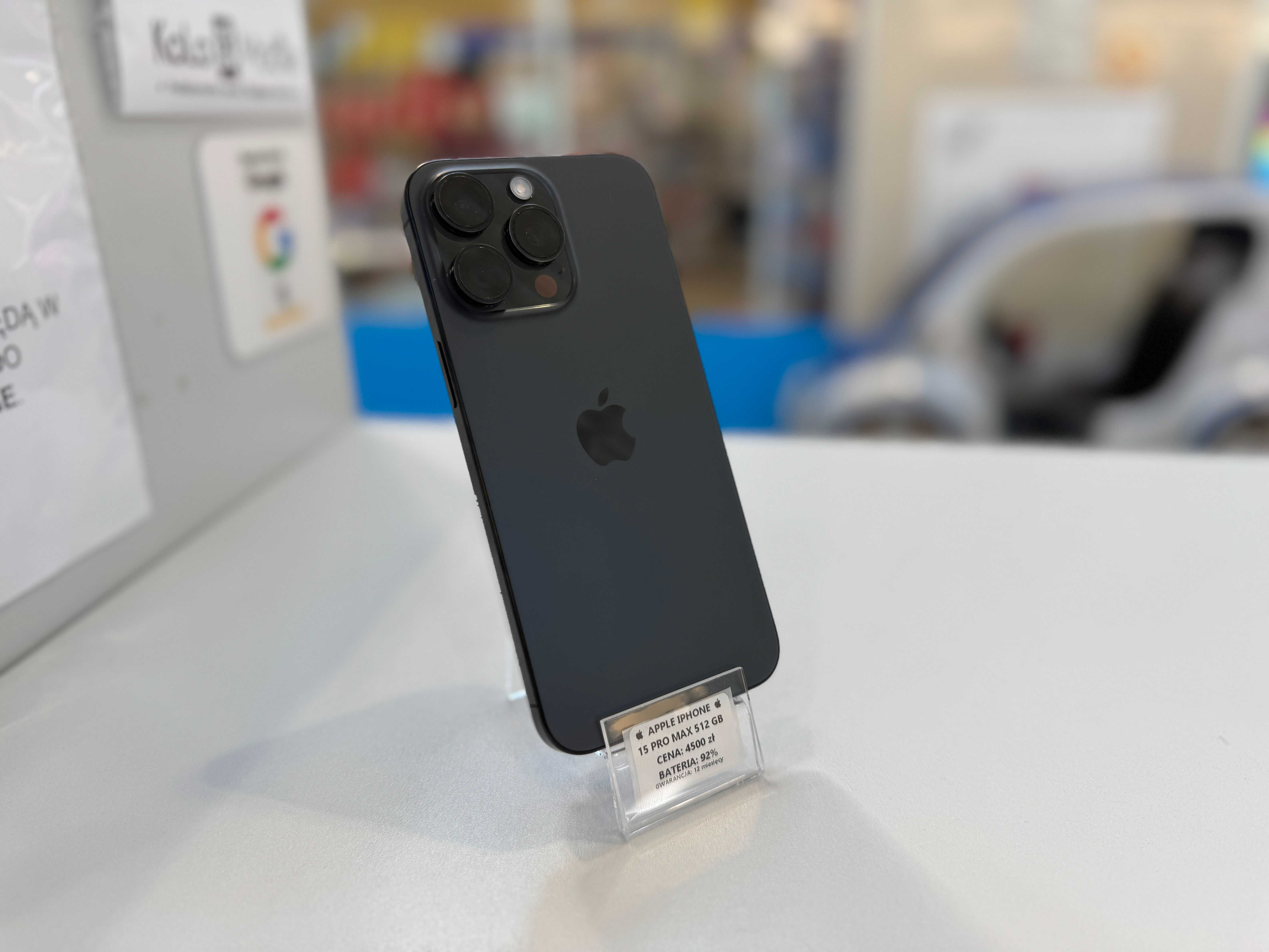 Telefon Apple Iphone 15 Pro Max 512GB, 12 miesięcy gwarancji!