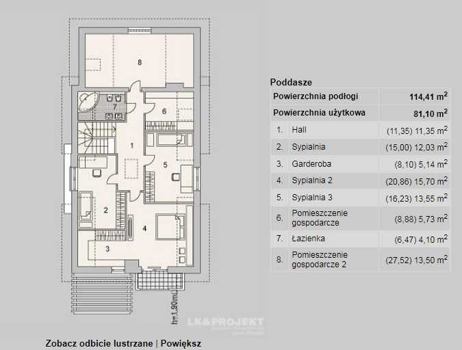 Projekt domu idealnego z użytkowym poddaszem i garażem - LK-911