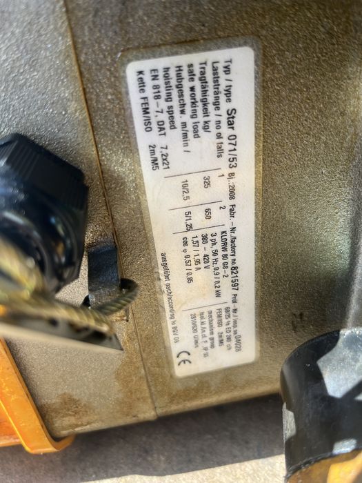 Żurawie warsztatowy L-632cm VETTER + Wciągnik elektryczny 650kg