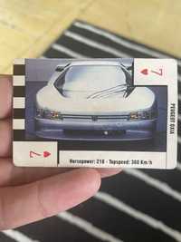 Unikat karta PRL z kolekcji Super Cars, Peugeot OXIA 7 kier