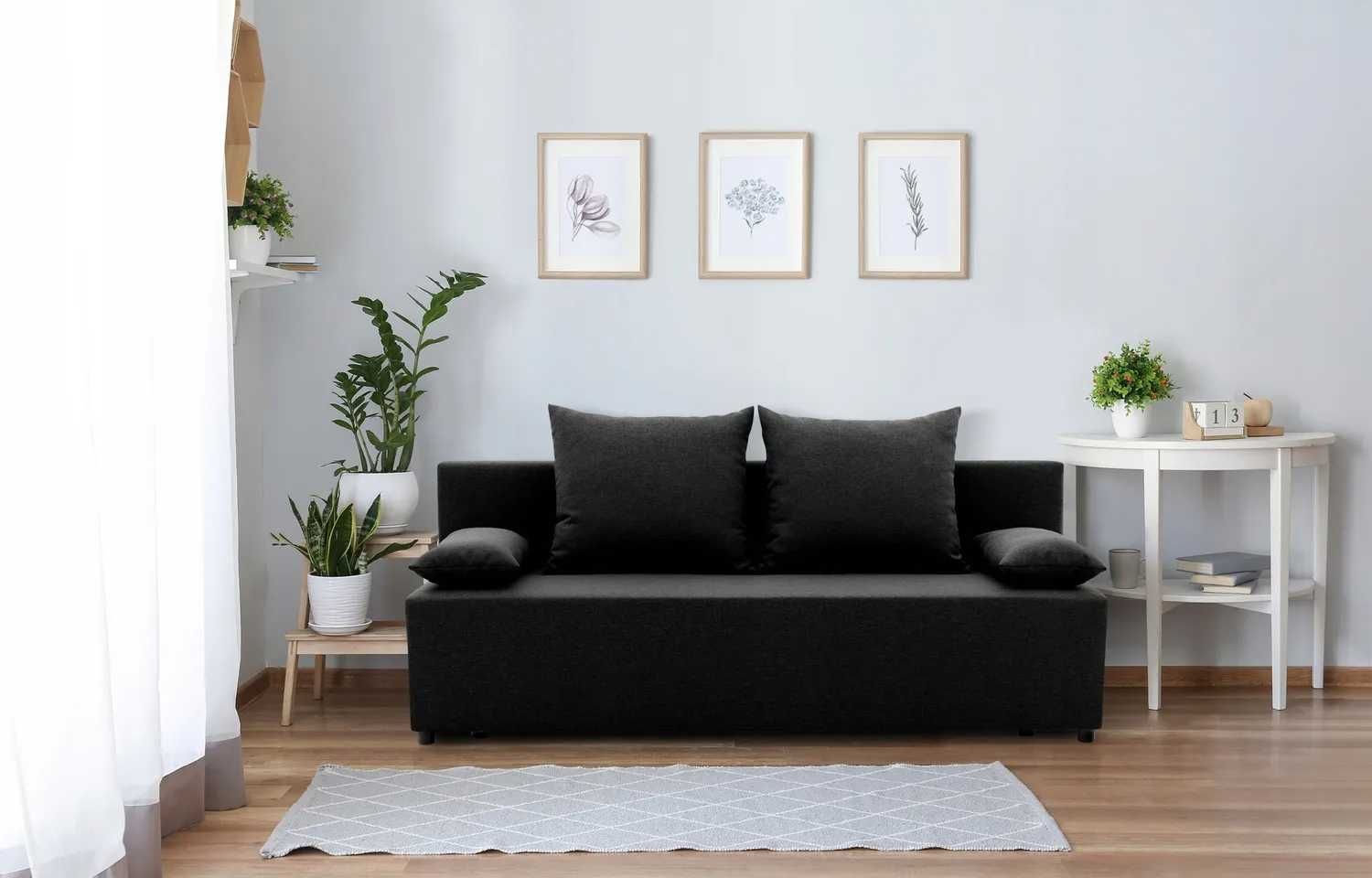 Kanapa z Funkcją Spania Sofa Rozkładana Pojemnik na Pościel Wersalka