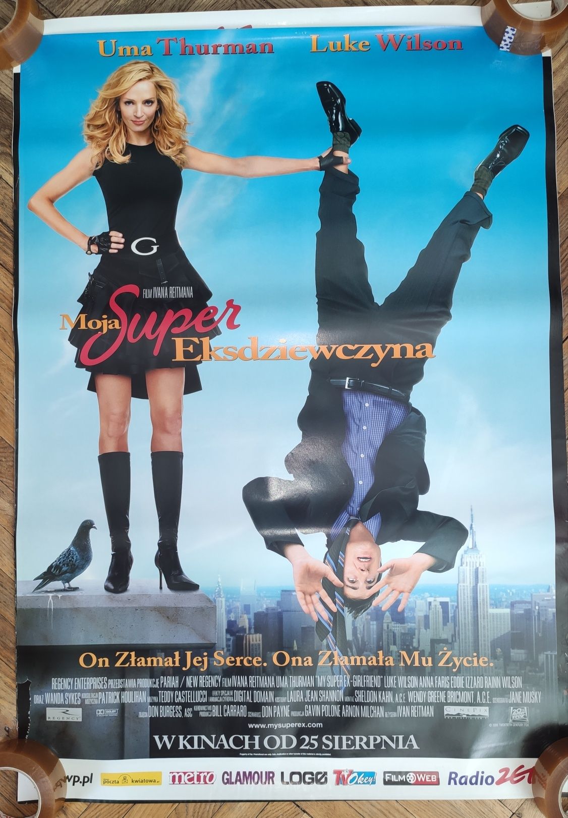 Moja super exdziewczyna plakat filmowy oryginalny Uma Thurman Luke Wil