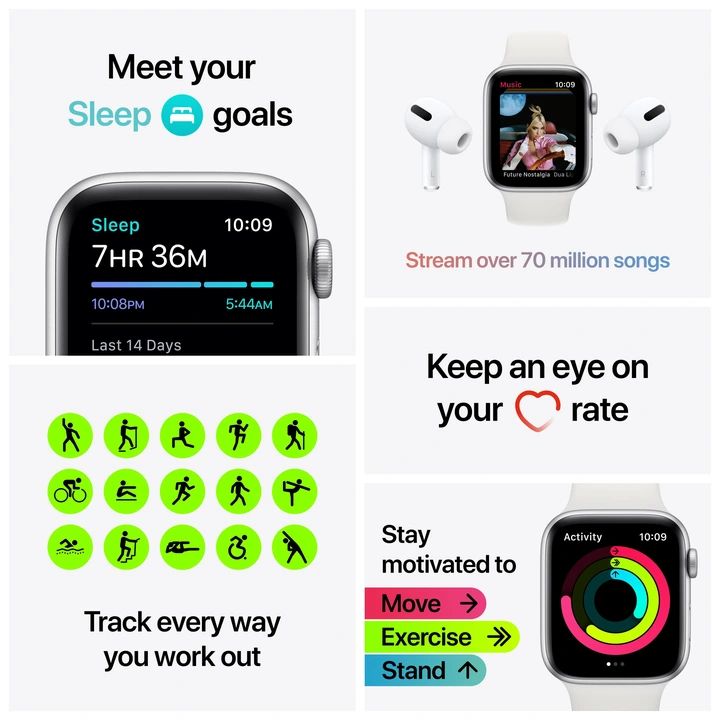 Smartwatch Apple Watch Se (2 Gen) 2022 40mm Cellular Lte Srebrny / Sil