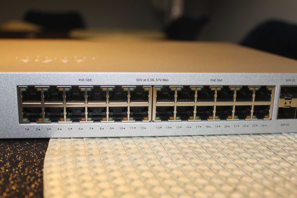Cisco Meraki MS120-24P Switch, 24x RJ-45, 4x SFP, 370W PoE+