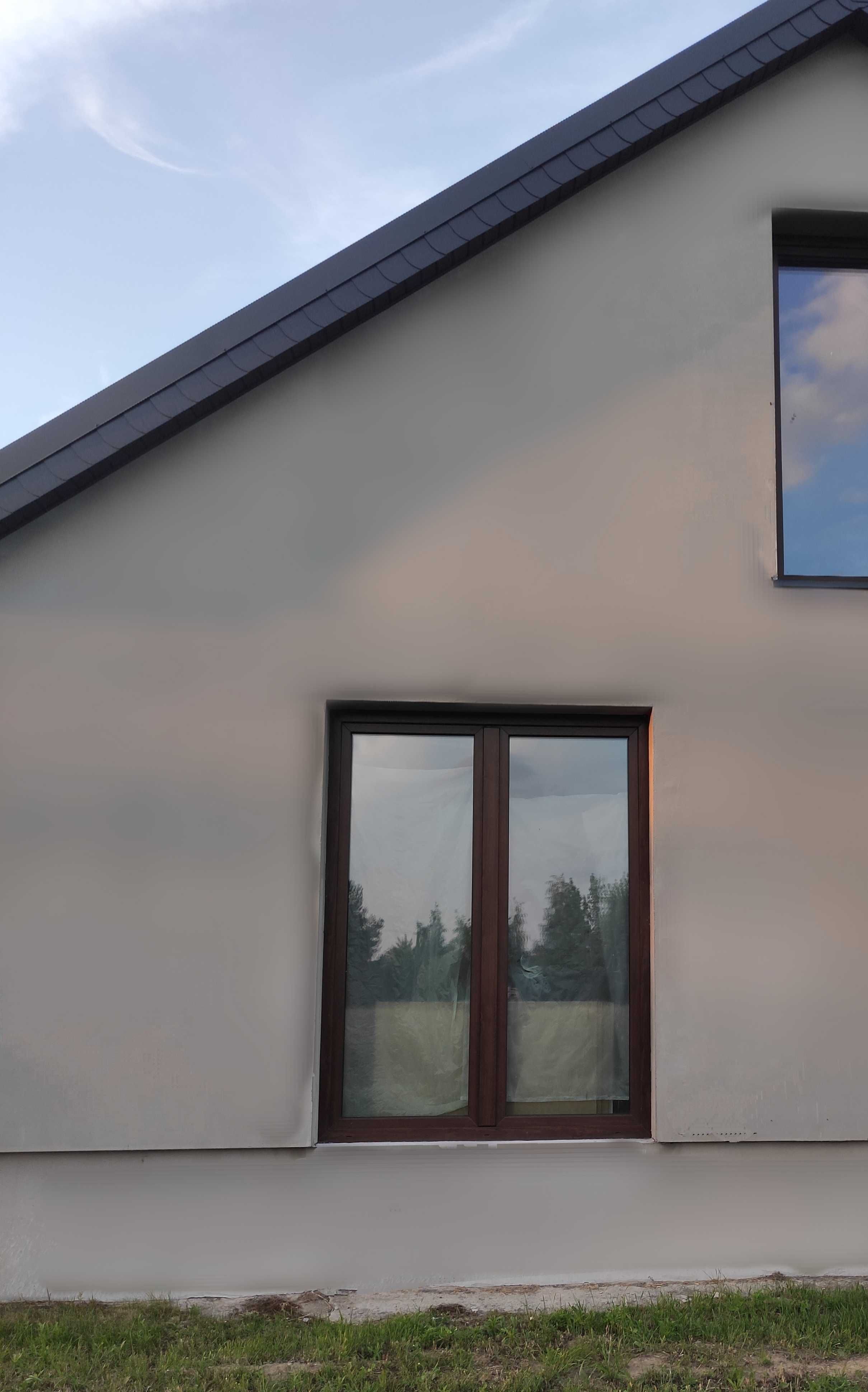 Okno PCV Sonarol, 140x220cm, orzech, ruchomy słupek