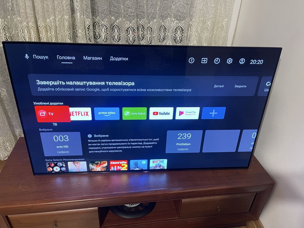 Телевізор smart tv (android) Sony KD-55A1 55.