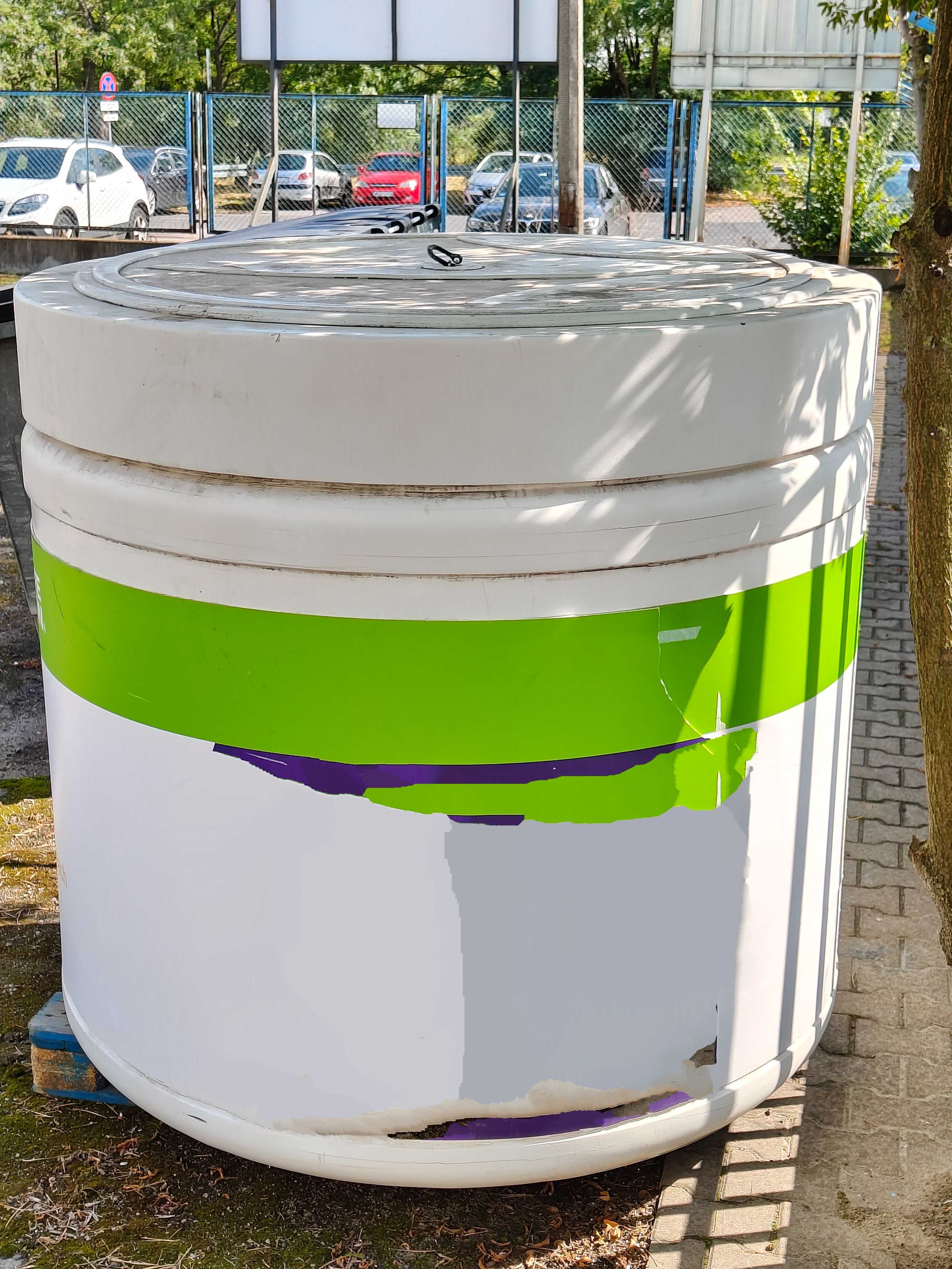 Wielka puszka 150x150okrągła skrzynia reklama ivent pokaz