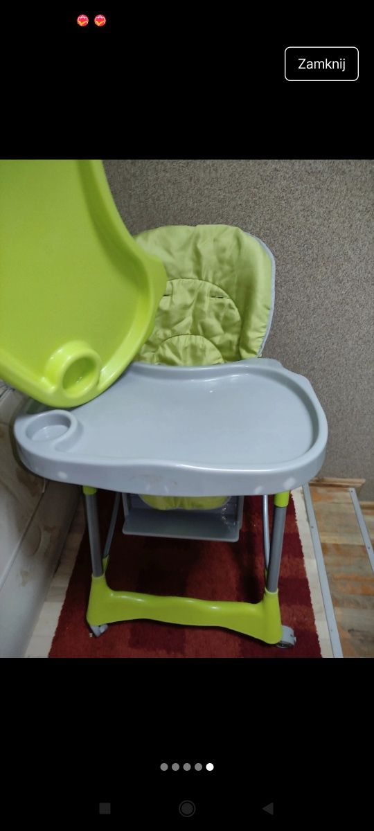 Krzesełko do karmienia Citi Baby Mambo zielono-szare