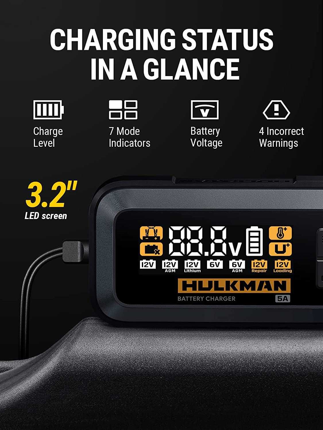 HULKMAN Sigma 5, автомобильное зарядное интеллектуальное устройство 5А