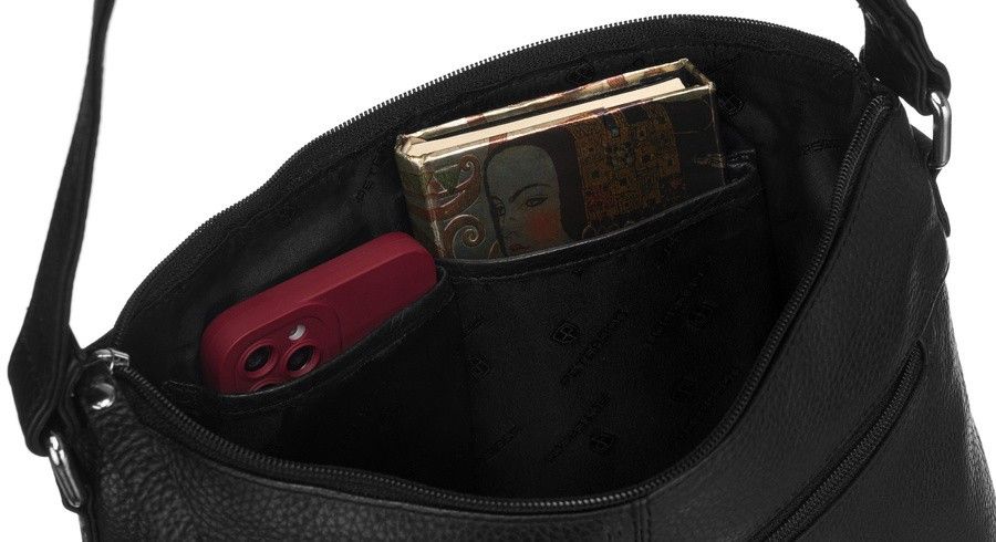 skórzana torebka damska w zestawie z portfelem - peterson