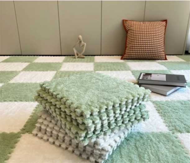 Коврик Пазл плюшевий коврик з ворсом м'яка підлога  килимок пазл