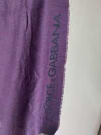 Fioletowy szalik Dolce&Gabbana długi ciepły szalik D&G