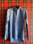 Camisa slim fit azul às riscas - Sacoor - S