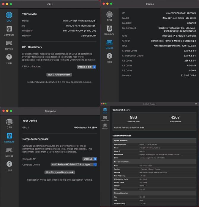 Intel i7 6700K 4.0 32 Gb  + Hackintosh