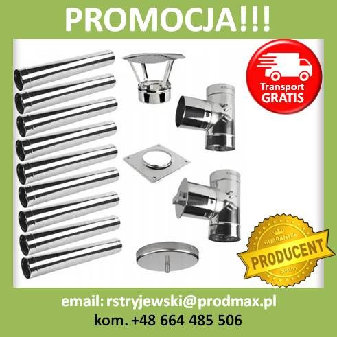 PROMOCJA!!! WKŁAD kominowy okrągły kwaso-żaro fi 130 9m PRODUCENT!!!