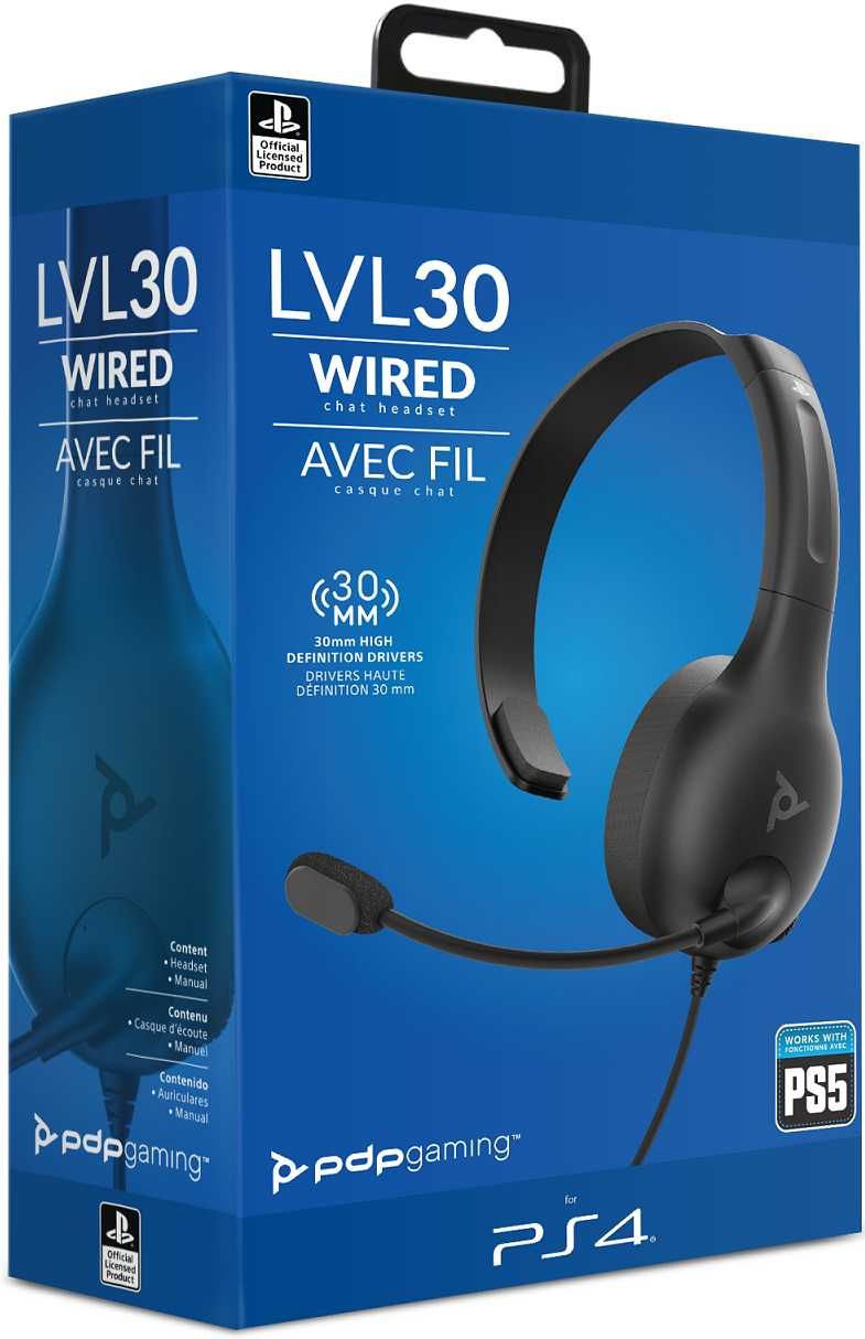 PDP PS5 PS4 Słuchawki Headset Chat LVL30