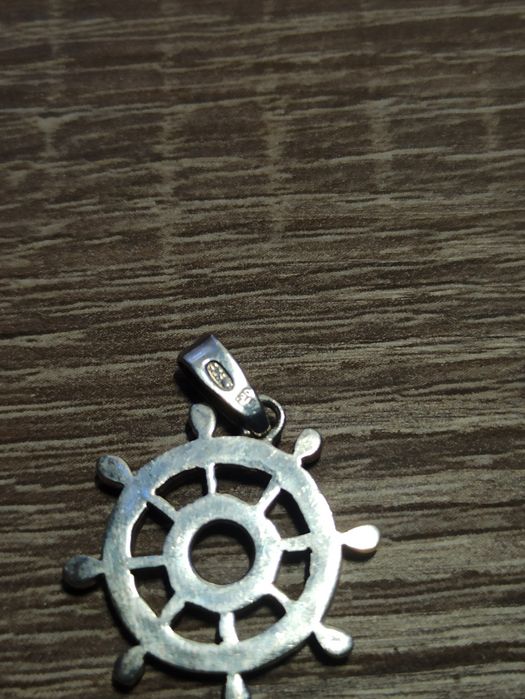 Штурвал кулон серебро