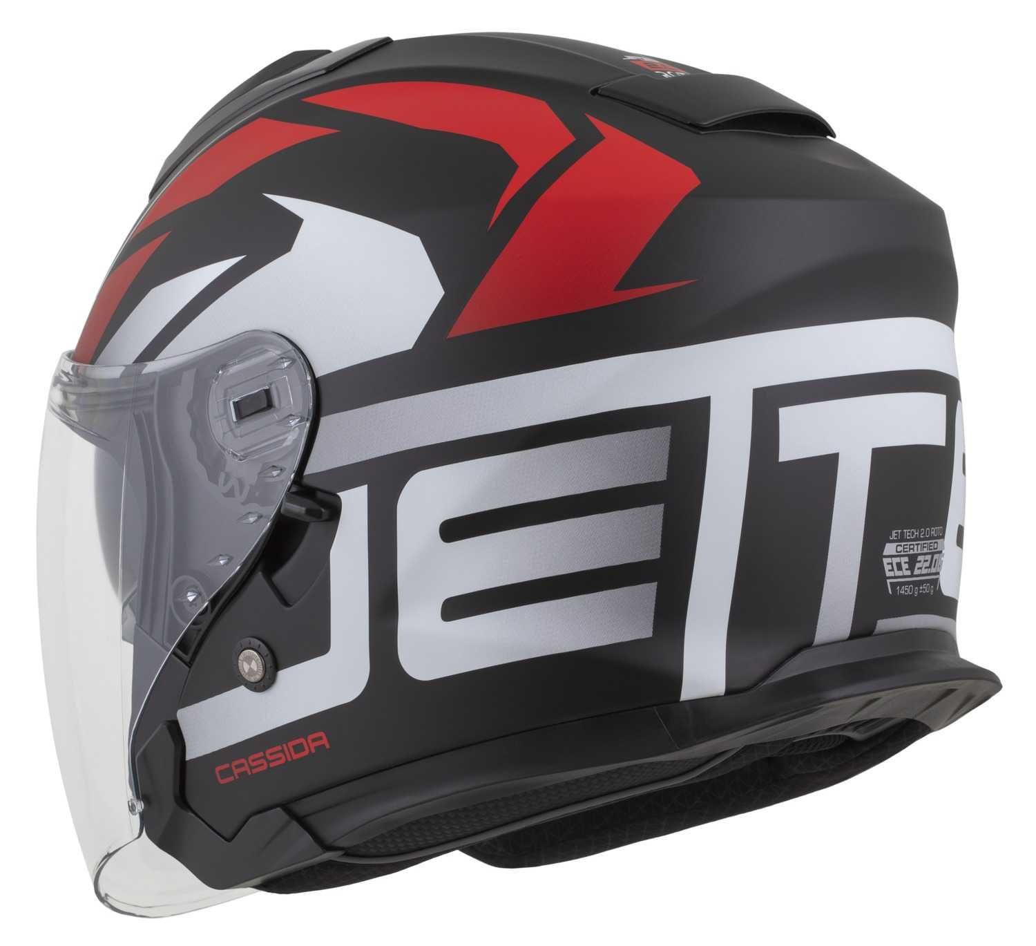 Kask motocyklowy Cassida Jet-Tech szyba antyfog interkom ready XS-XXL