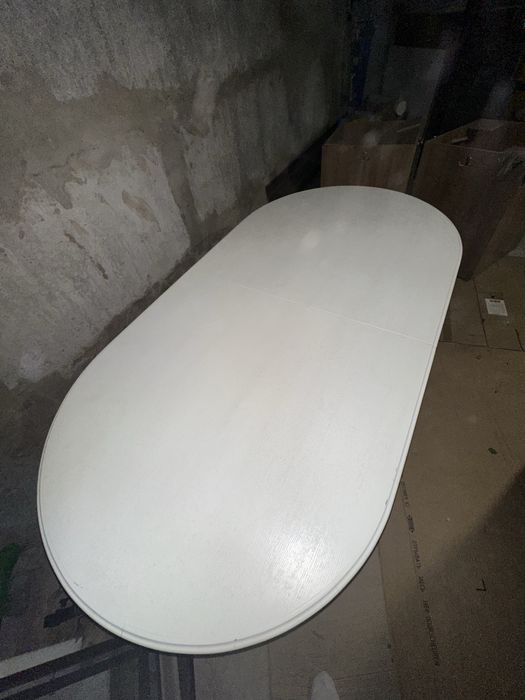 Стіл кухонний білий деревяний розкладний