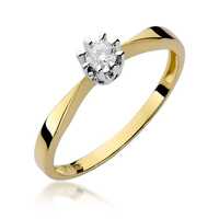 Subtelny pierścionek idealny na zaręczyny, brylant 0,15ct