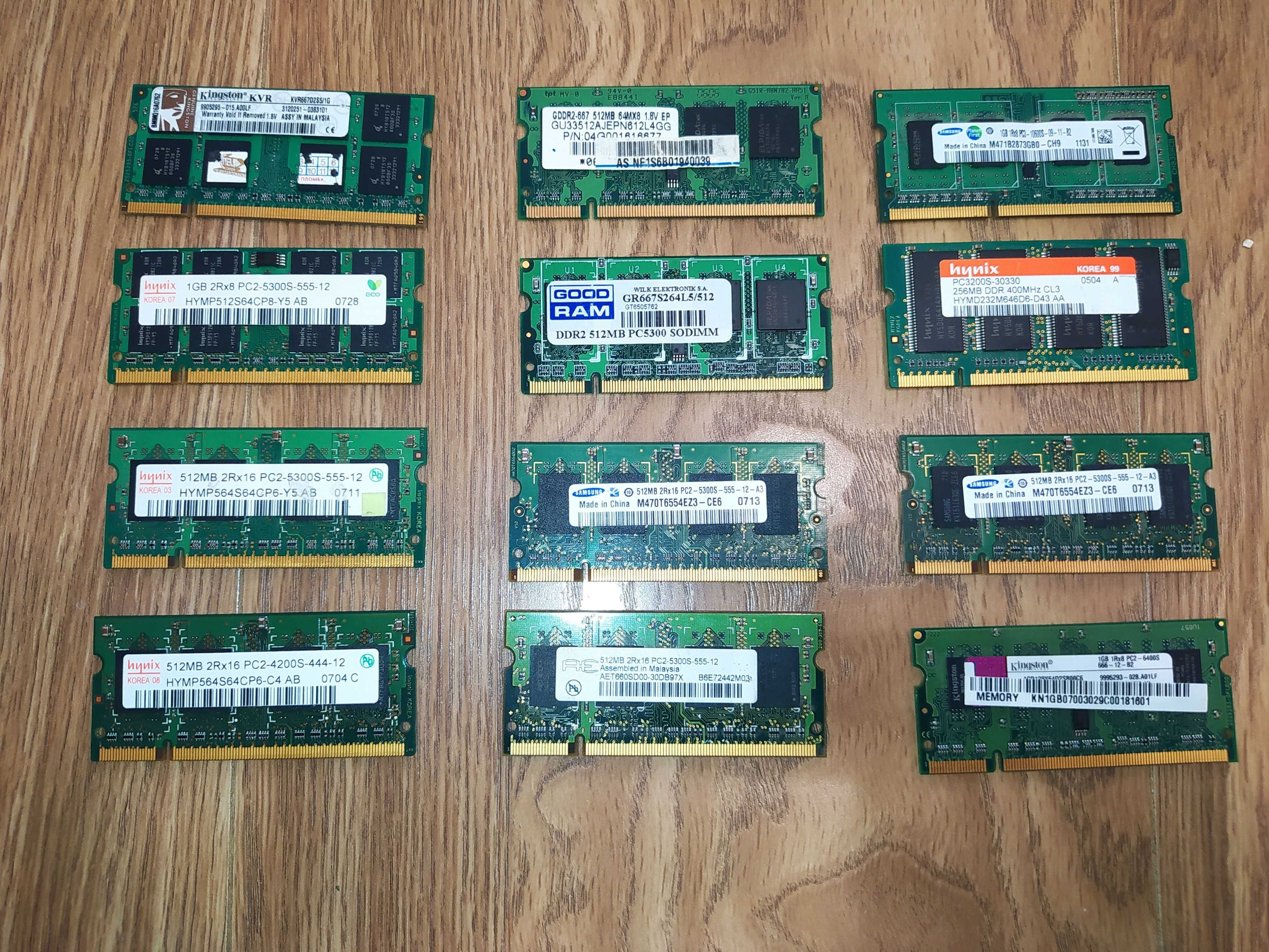 Оперативна пам'ять SO-DIMM DDR2/DDR3 (різні виробники)