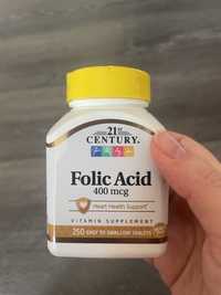 Фолієва кислота Folic Acid 400 мкг 250 таблеток, закрита баночка