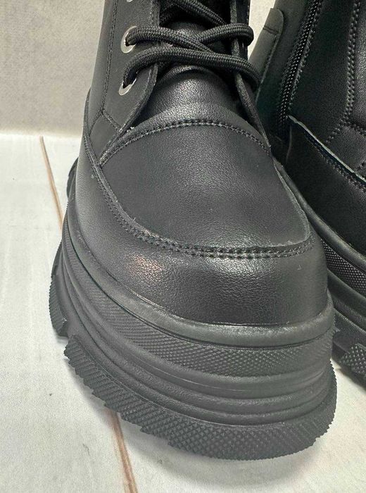 Дитячі підліткові зимові черевики на овчині  Paliament чорні р32-р37