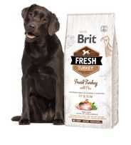 Корм Brit Fresh Light Fit Slim для дорослих собак з індичкою 12кг