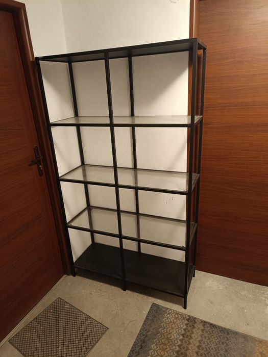 IKEA VITTSJO Regał czarnobrąz szkło 100x175 cm