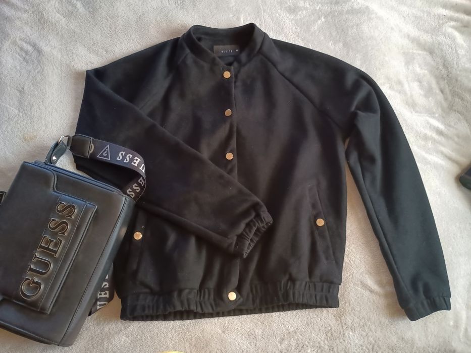 Kurtka bomberka zamszowa damska